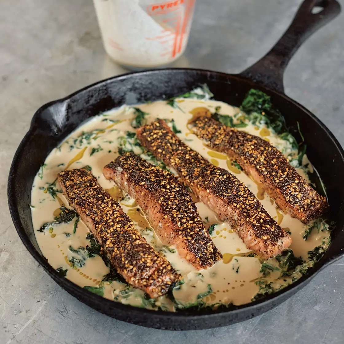 Za’atar salmon and tahini