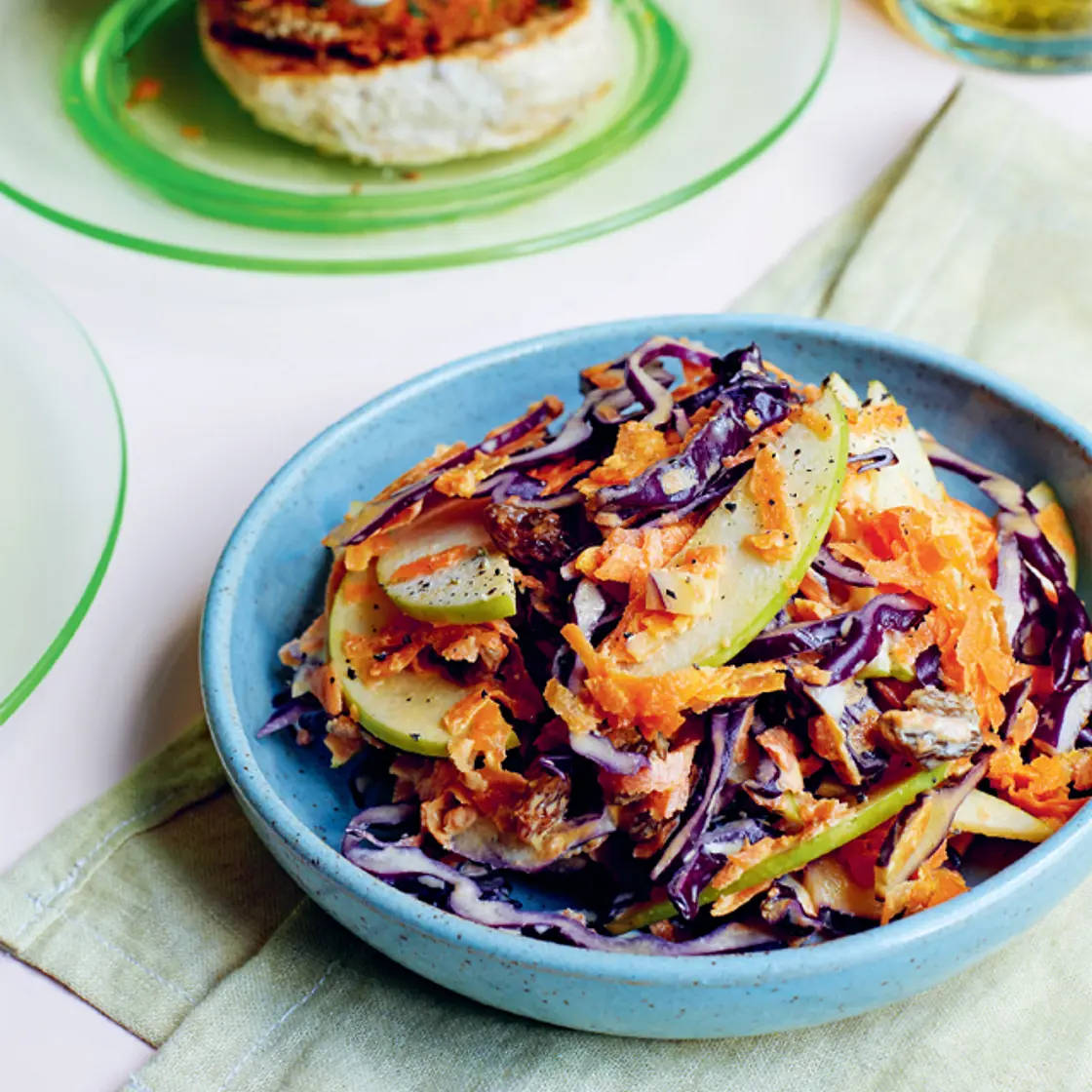 Tangy mustard and apple slaw