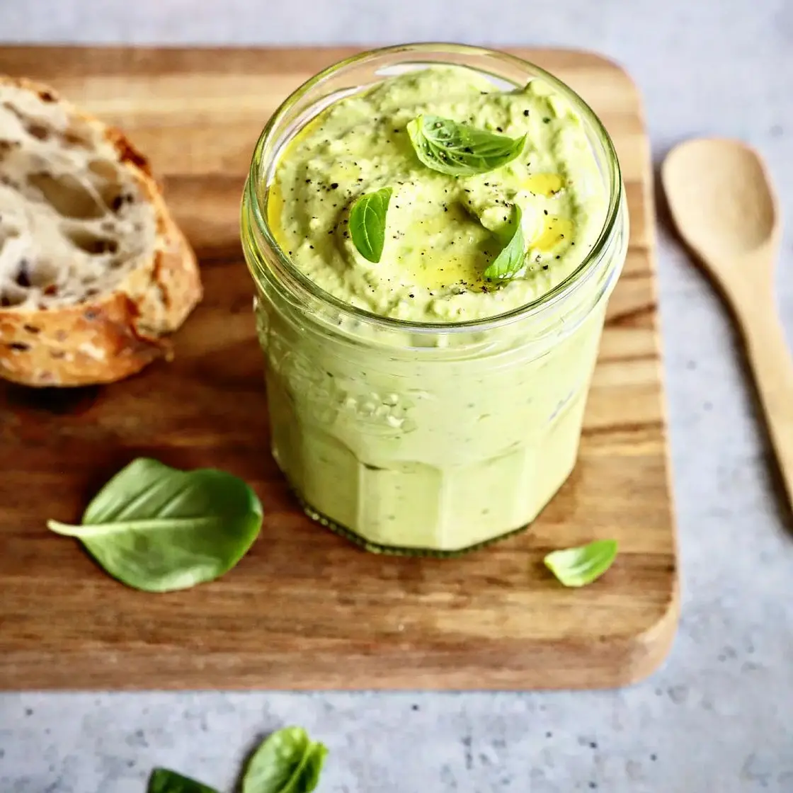 Houmous petit pois basilic