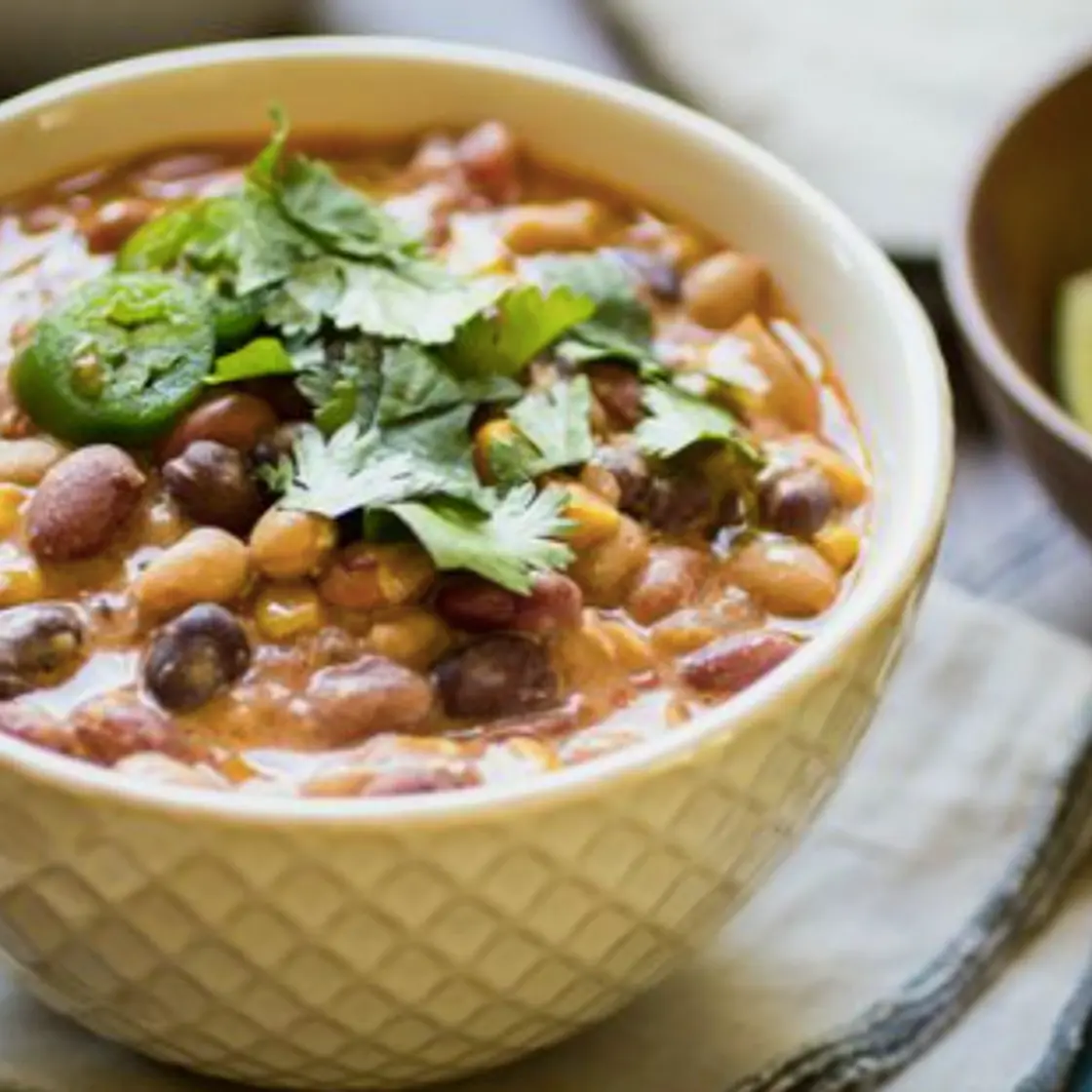 Creamy Enchilada Crockpot Vegetarian Chili