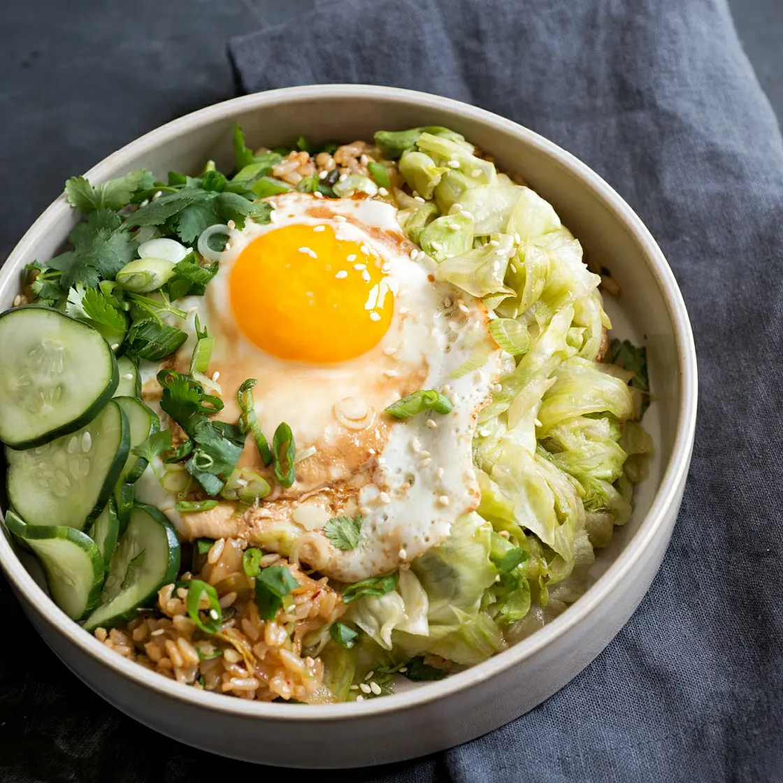 kimchi fried rice bowl