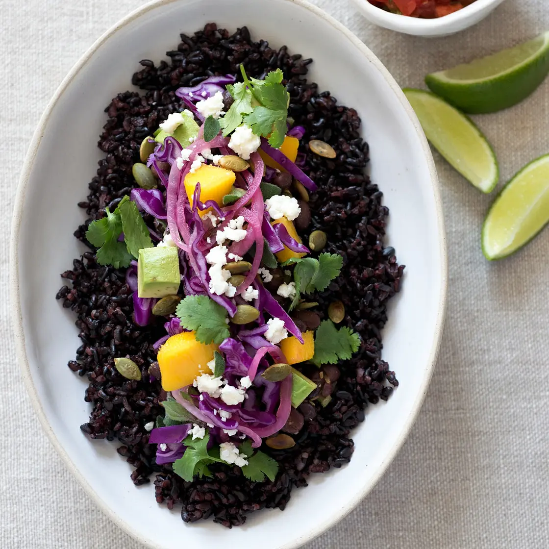 black rice burrito bowl