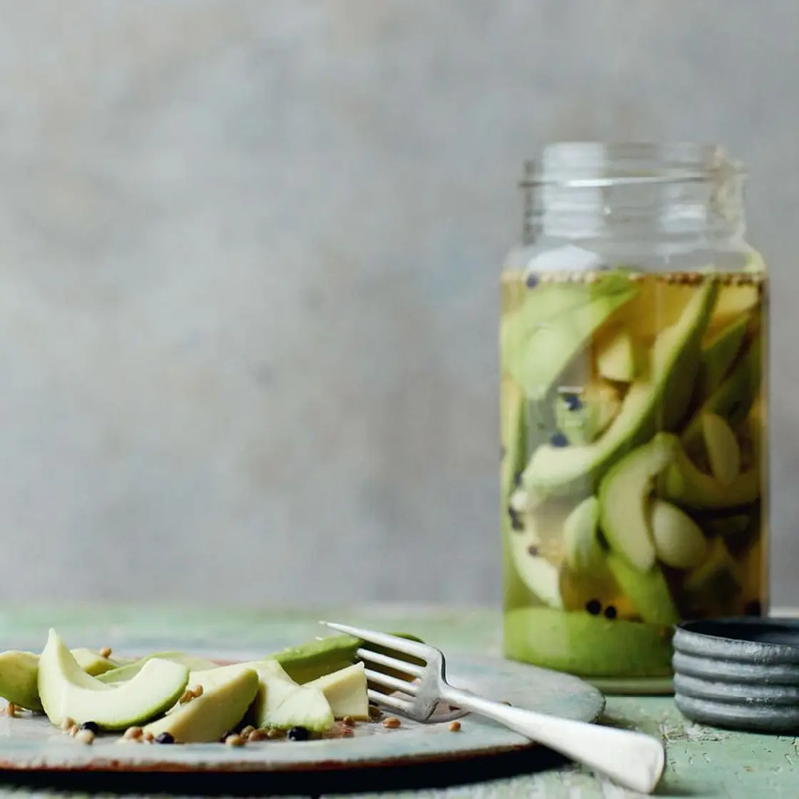 Quick pickled avocados
