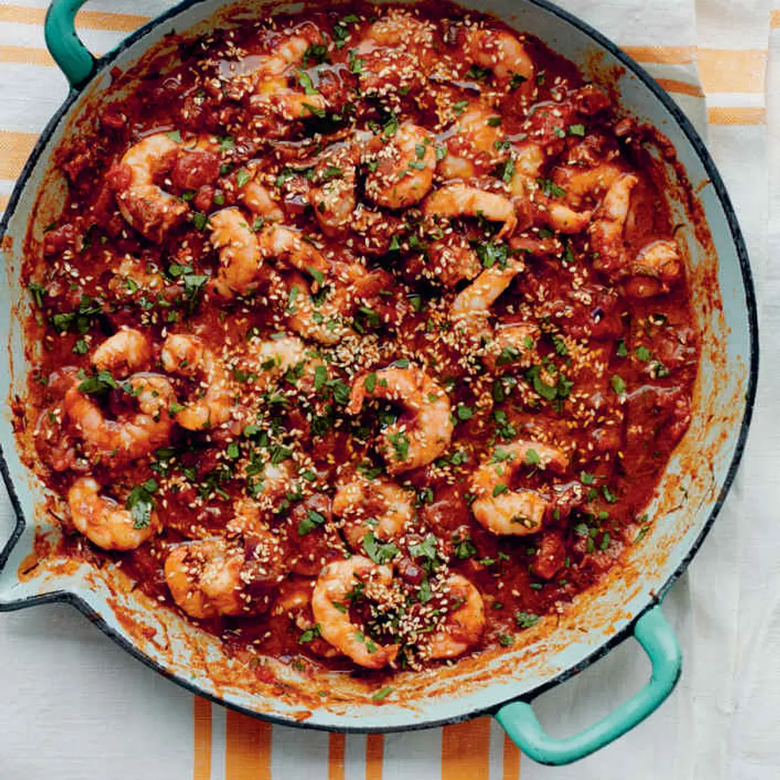 Spicy prawn and tomato stew