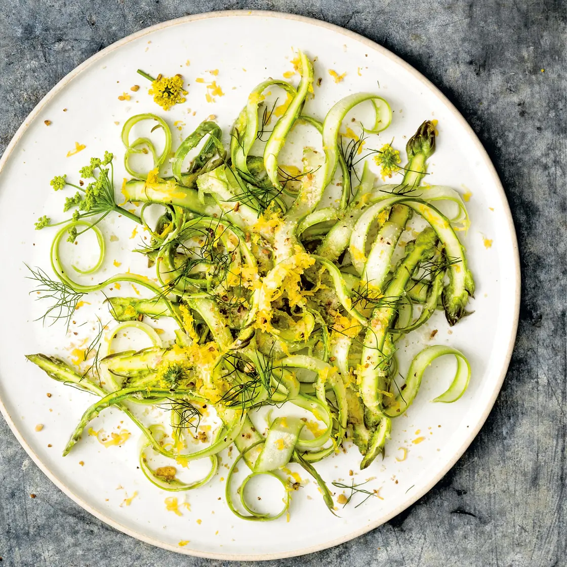 shaved asparagus salad