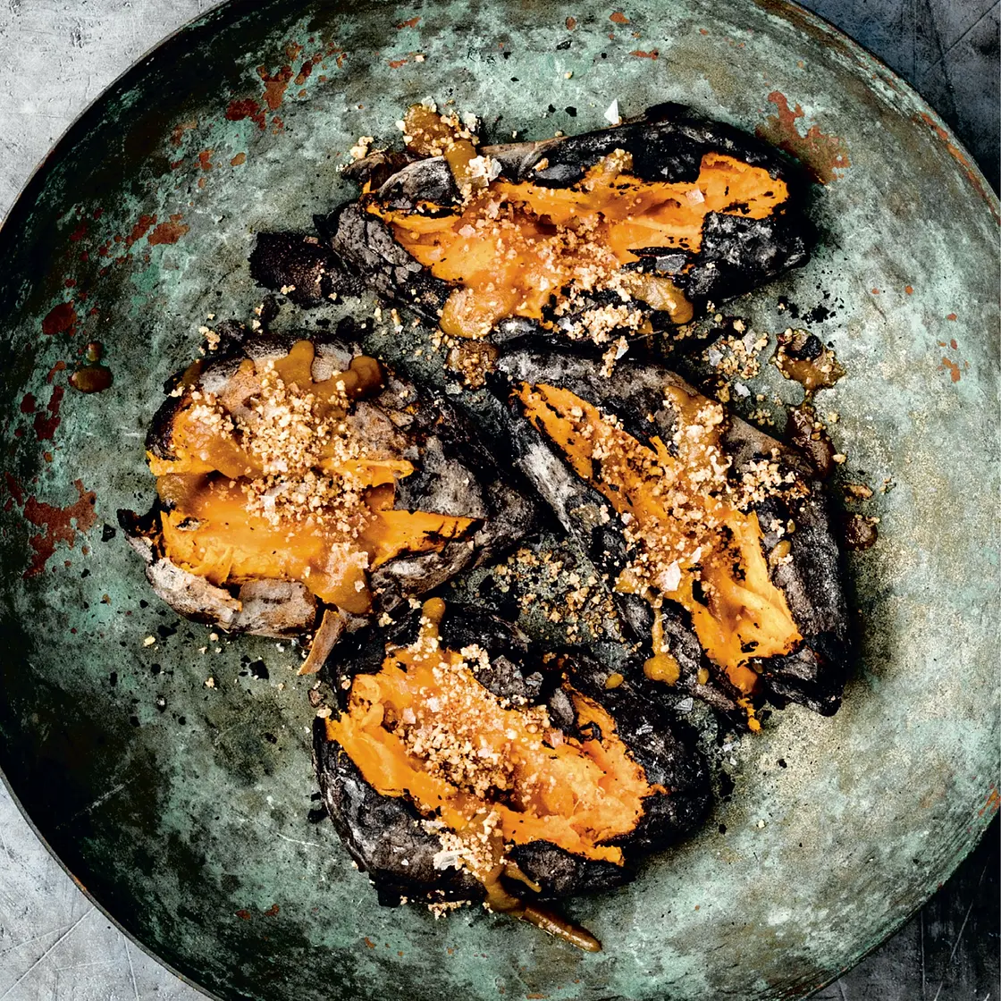 ash-roasted sweet potatoes