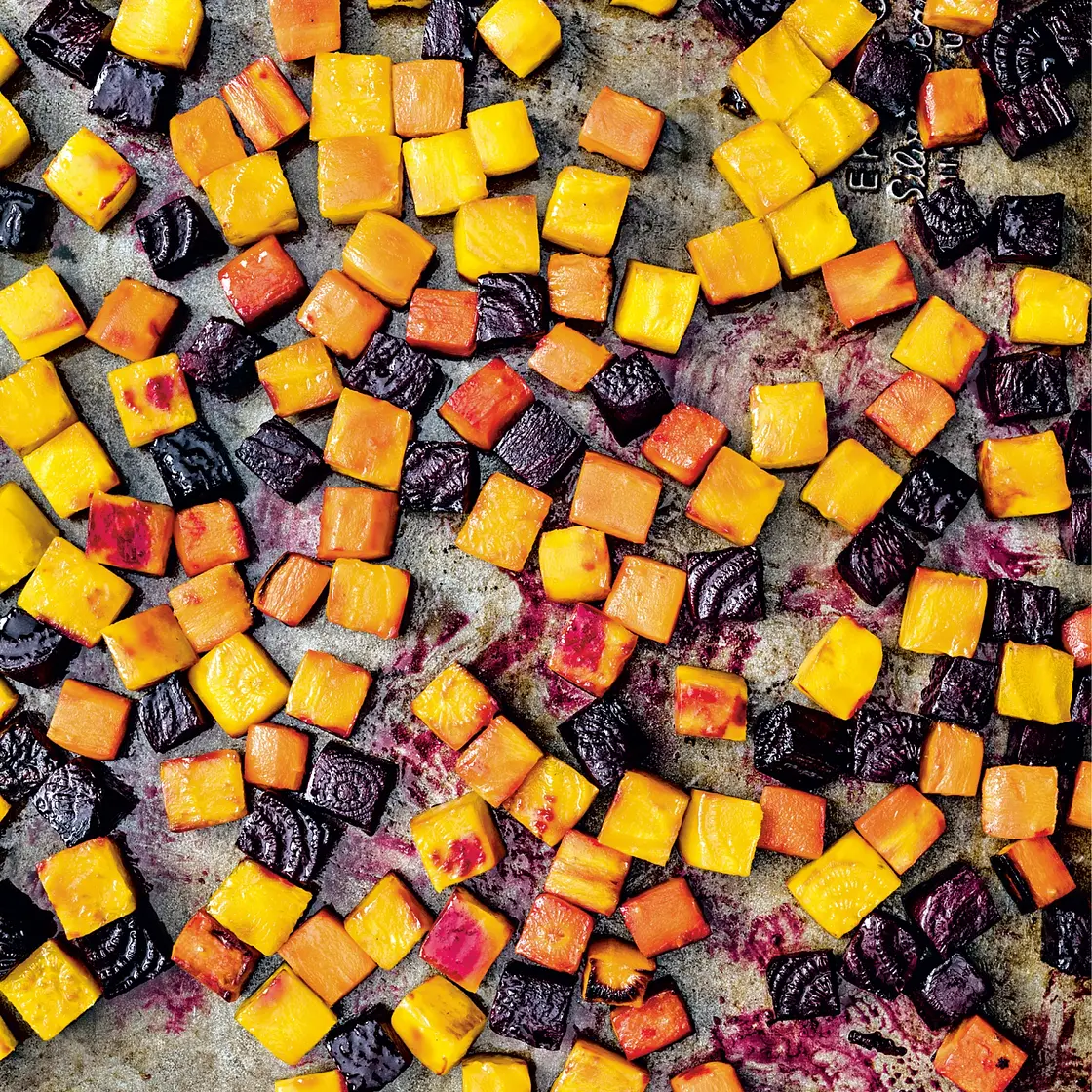 caraway-roasted beets and carrots