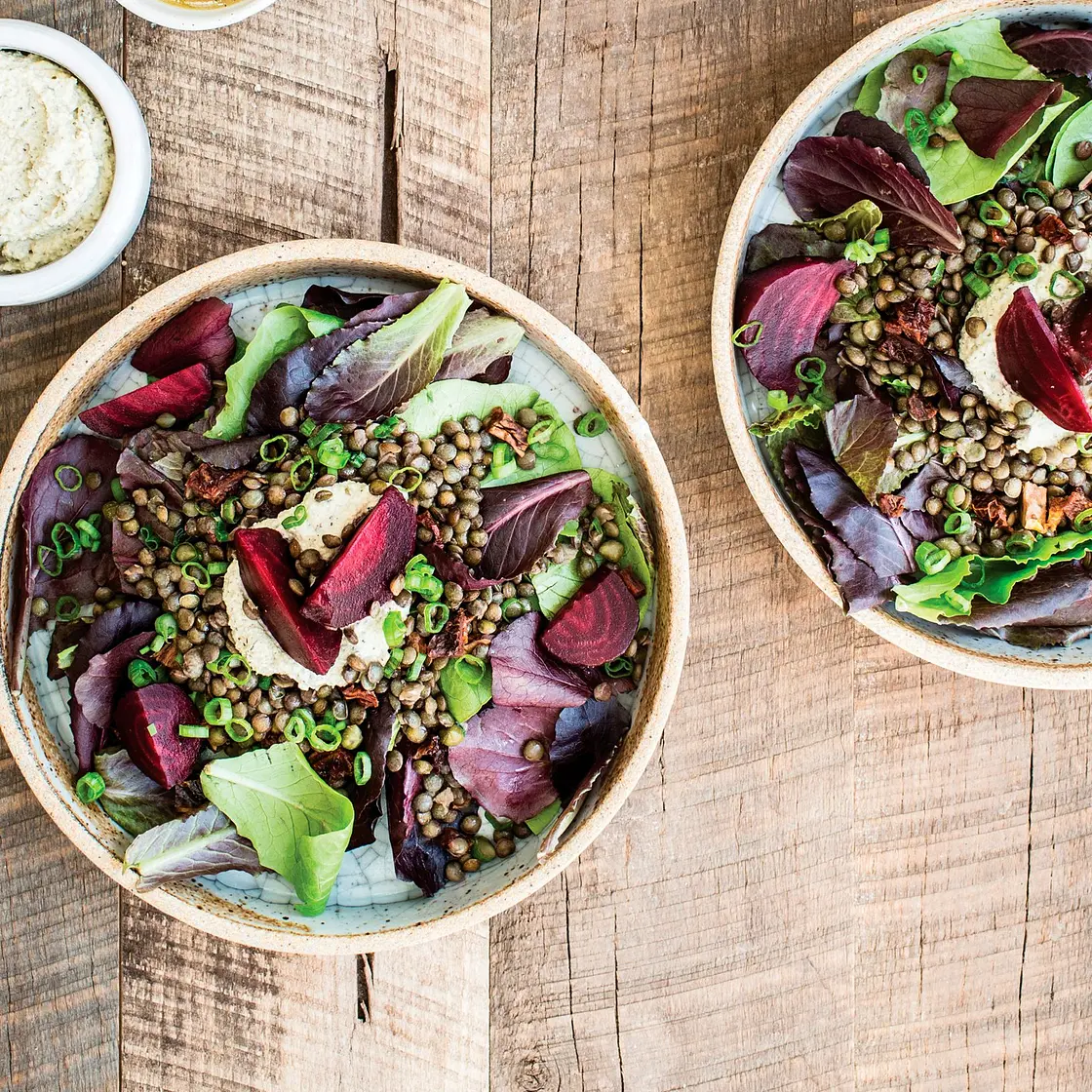 PROVENÇAL BOWLS WITH LENTIL SALAD AND HERBED CASHEW CHEESE