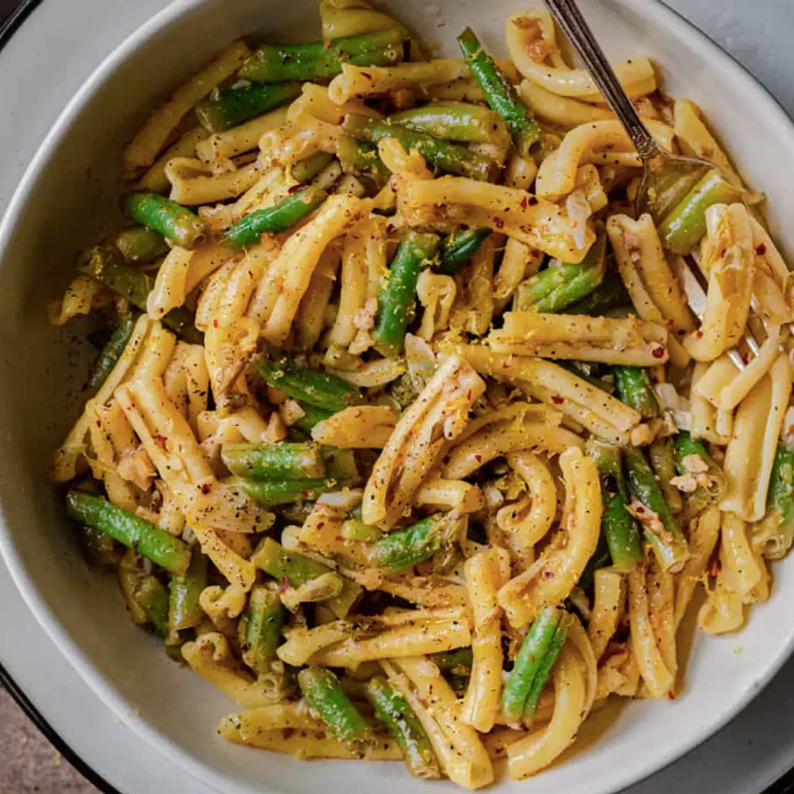 Lemon Olive Oil Pasta with Green Beans