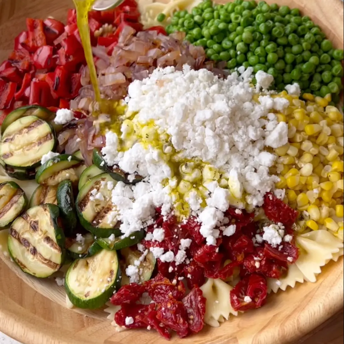 HEALTHY SUMMER PASTA SALAD 🌽