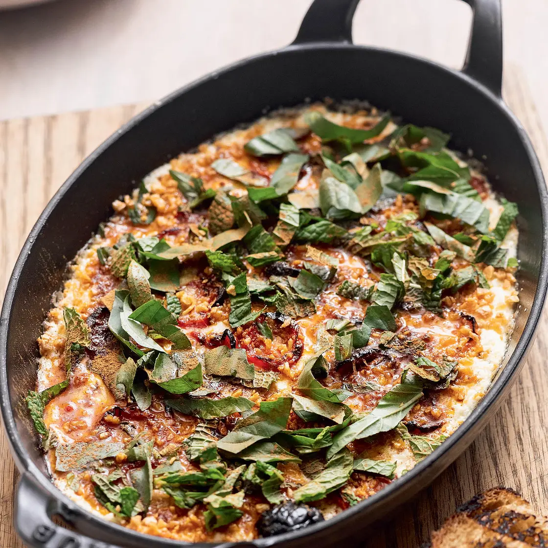Baked Ricotta with Dried Cherry Tomatoes
