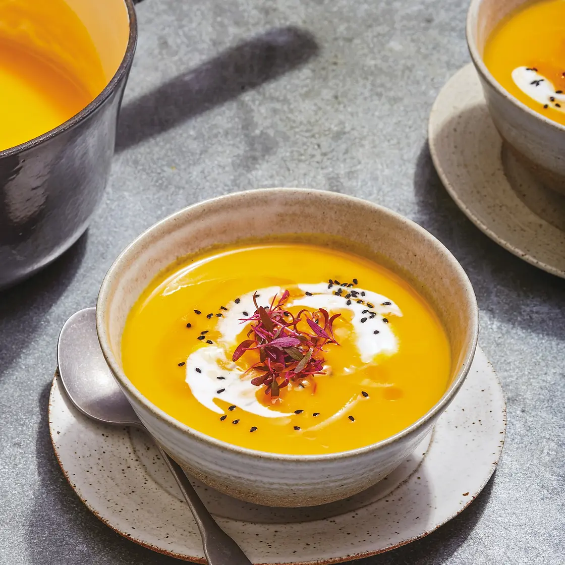 Corn Soup with Spiced Popcorn