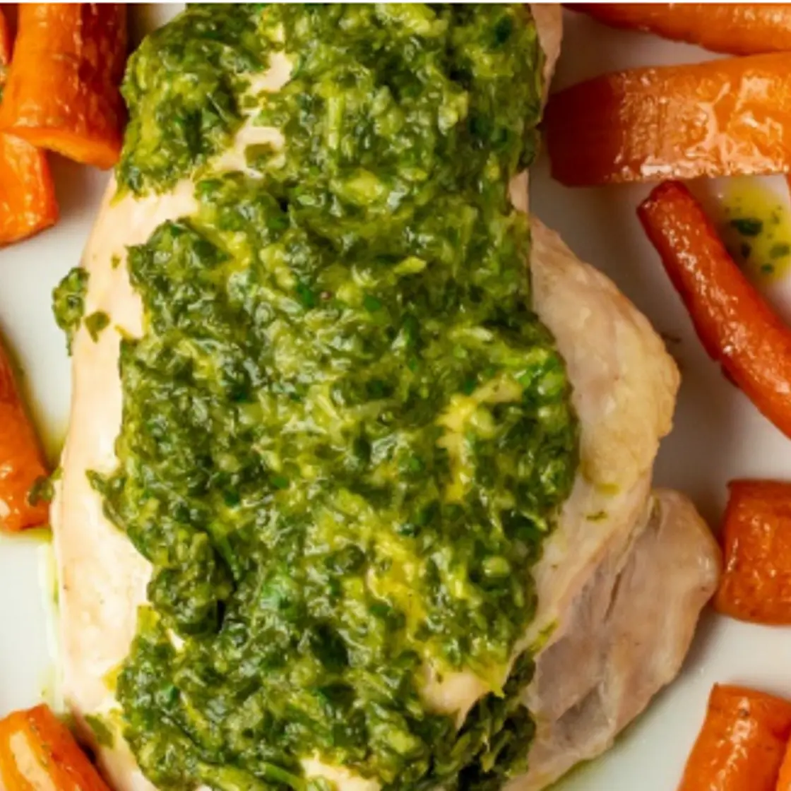 Baked Chicken & Carrots with Cilantro Lime Sauce