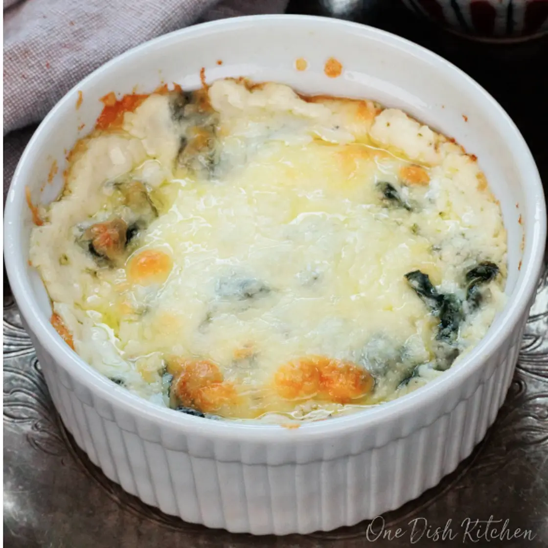 Hot Spinach Dip For One