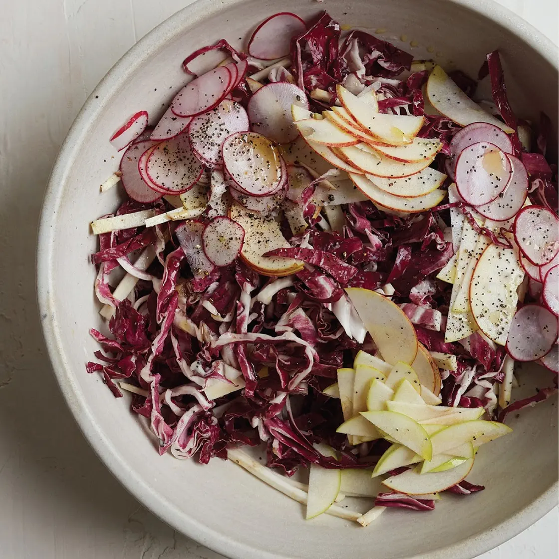 Radicchio, Apple, and Celery Root Salad with Buttermilk–Poppy Seed Vinaigrette