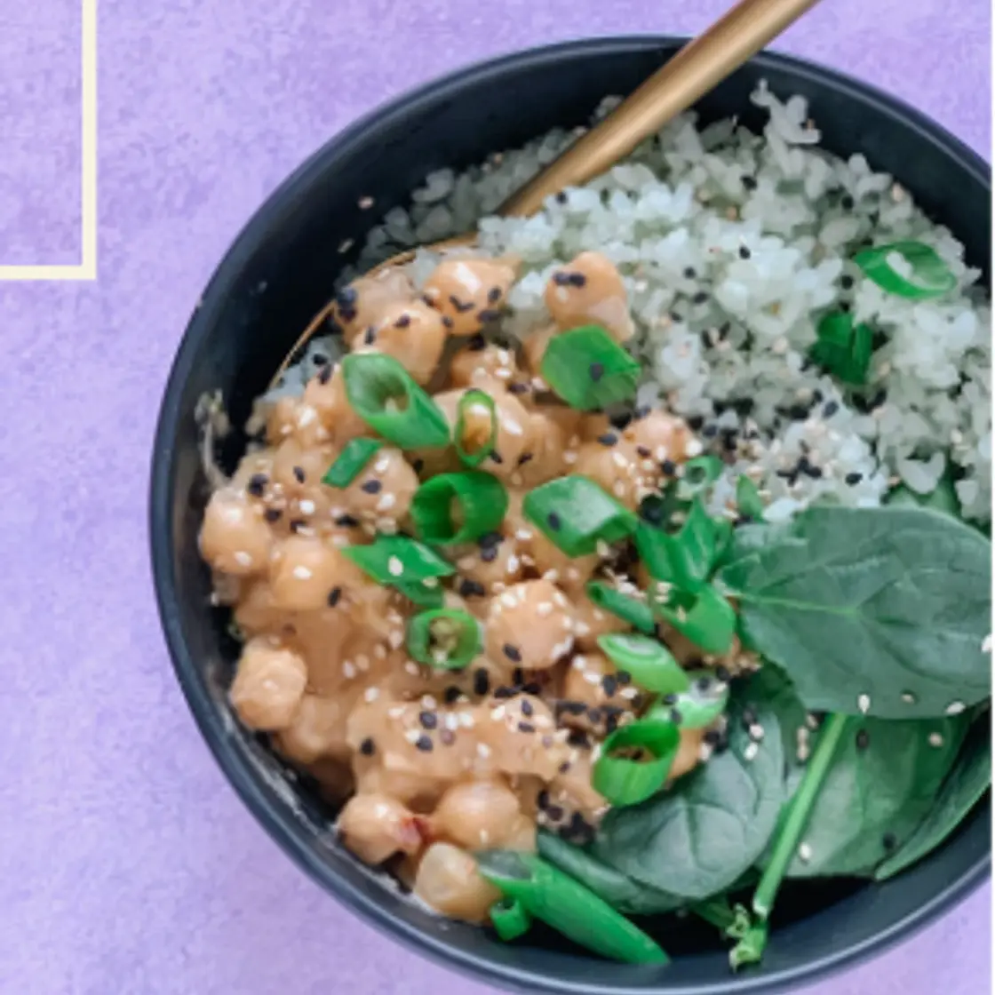 Chickpea Peanut Sauce Fuel Bowl.