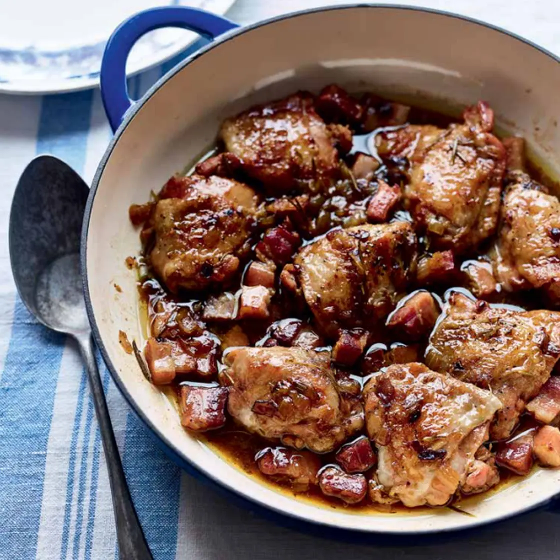 Chicken And Pancetta Cooked In Beer - Pollo Cotto In Birra E Pancetta (Extracted from Gino's Italian Express by Gino D’Acampo)