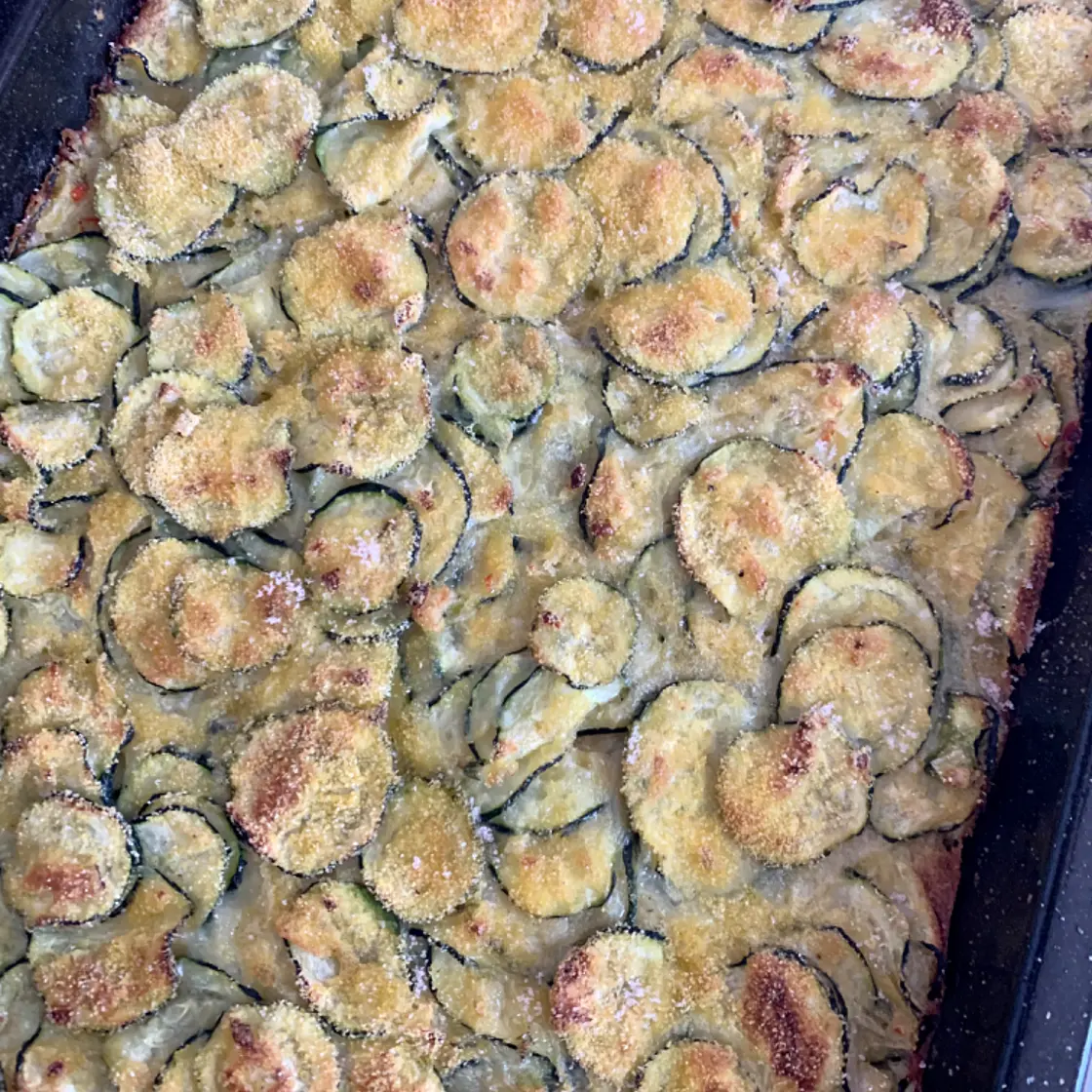 CRISPY ZUCCHINI FOCACCIA (SCARPACCIA)