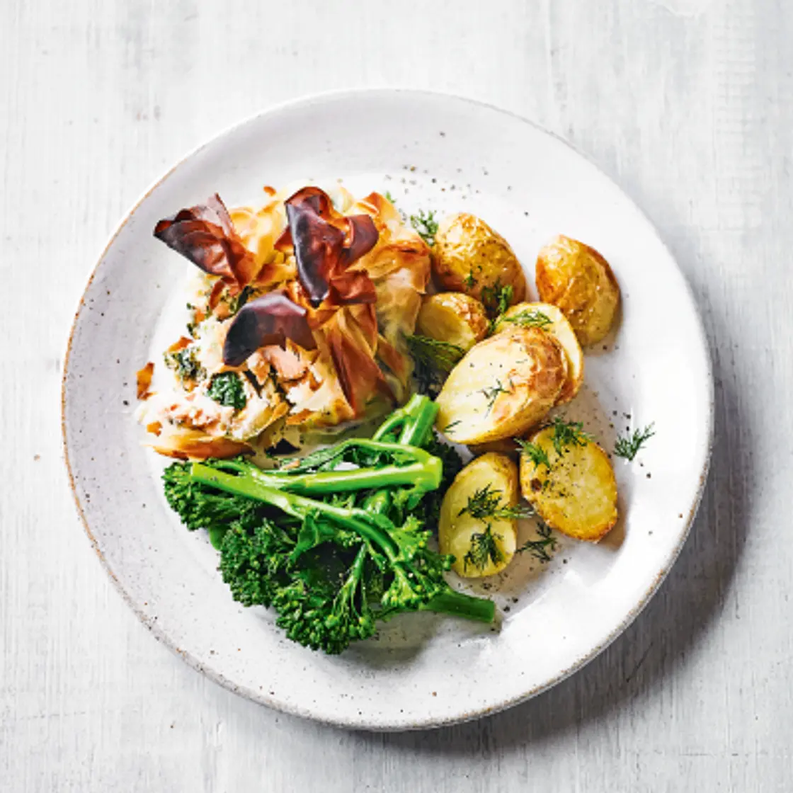 Salmon Parcels with Roast Baby Potatoes