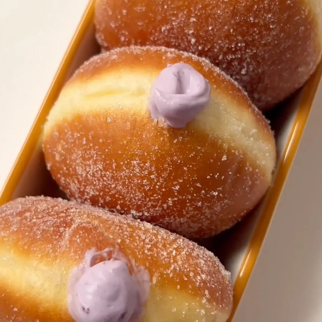 Fried Donuts with Homemade Blueberry Jam Filling