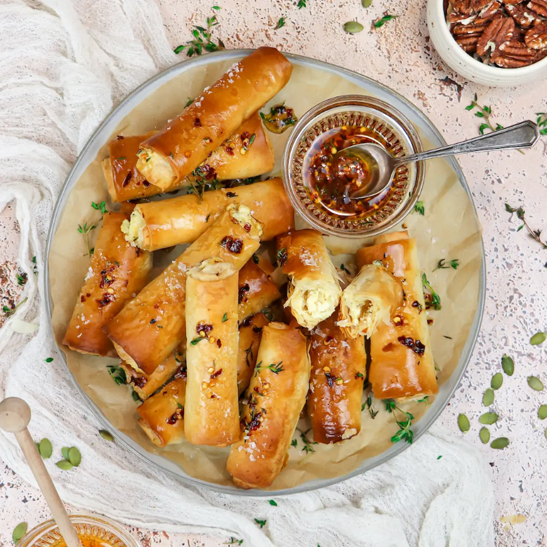Flaky Chili Honey Feta Rolls