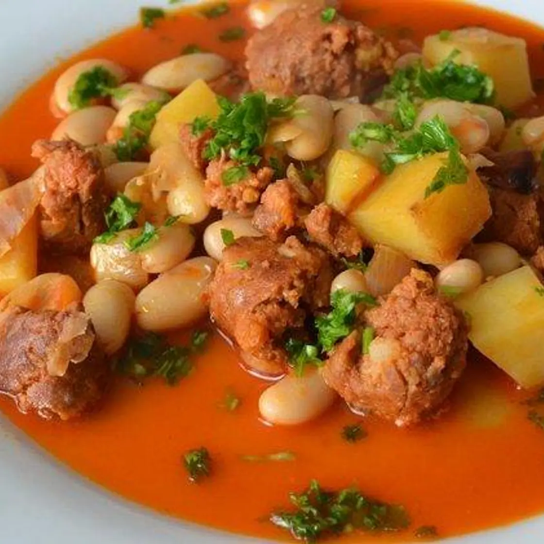 Hearty chorizo, potato and bean stew