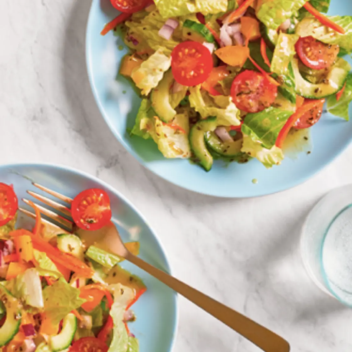Rainbow Veggie Salad with Honey-Mustard Dressing