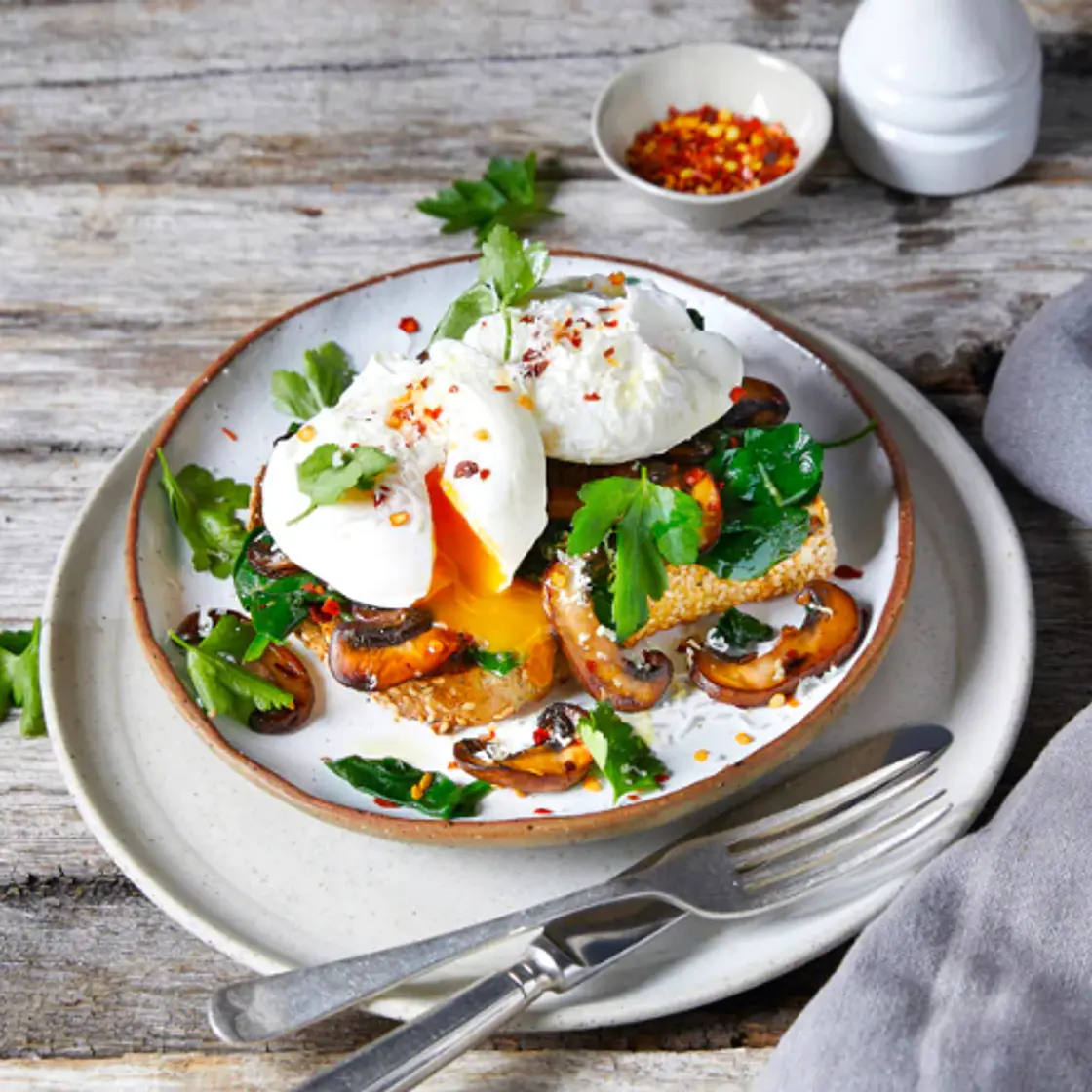 Chilli Mushroom & Eggs Toast