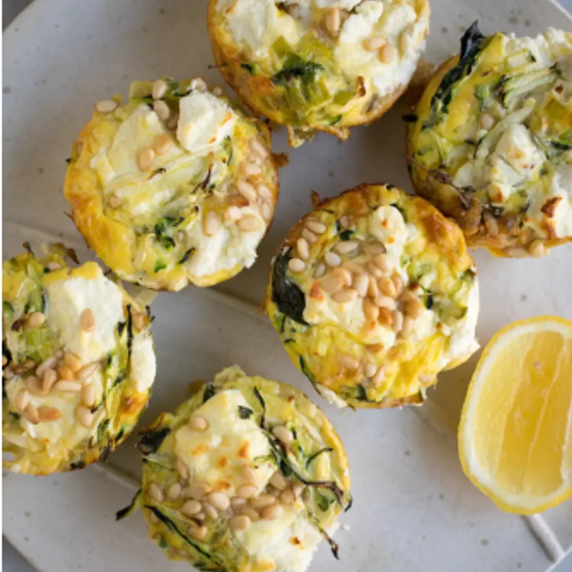Zucchini, Kale & Feta Muffins