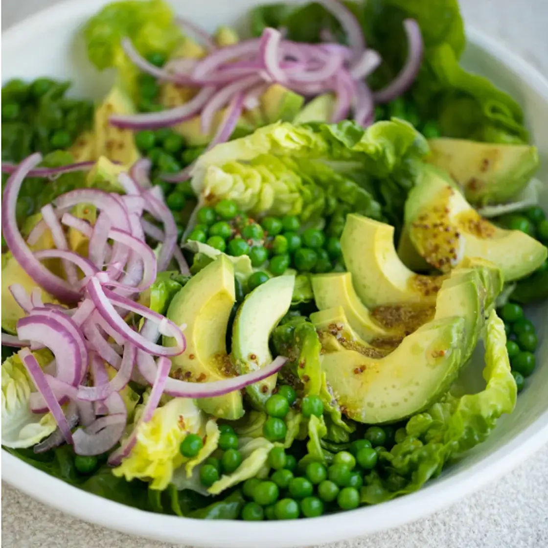 Green Peas with Leaves & Avocado
