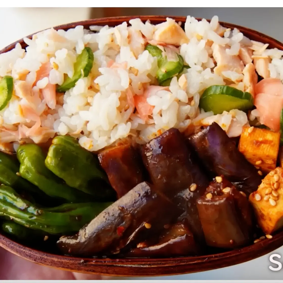 mixed salmon sushi rice