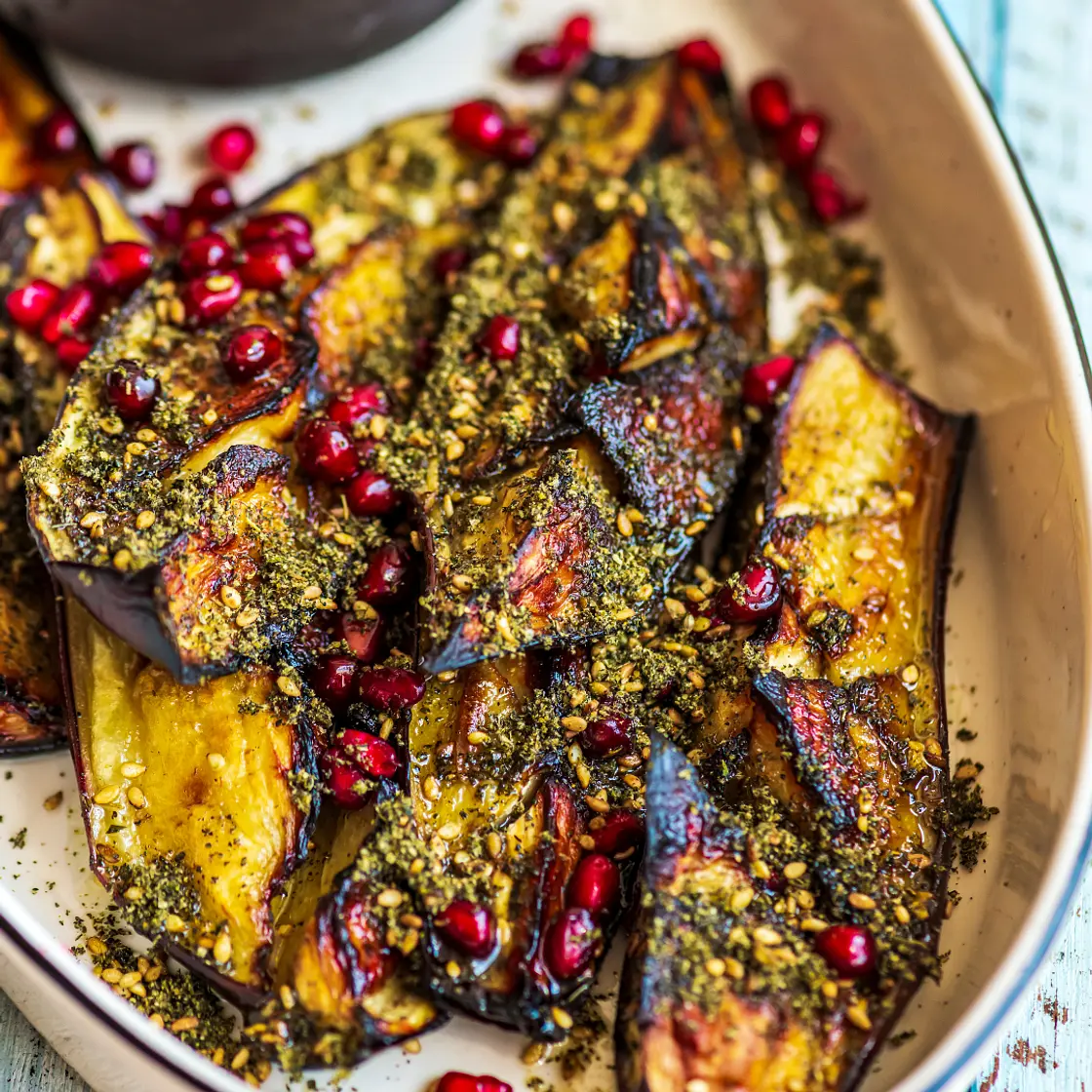 Sticky Oven Roasted Aubergine in Tamarind Sauce
