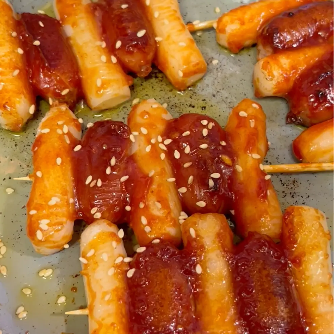 Sausage Rice Cake Skewers (Sotteok)