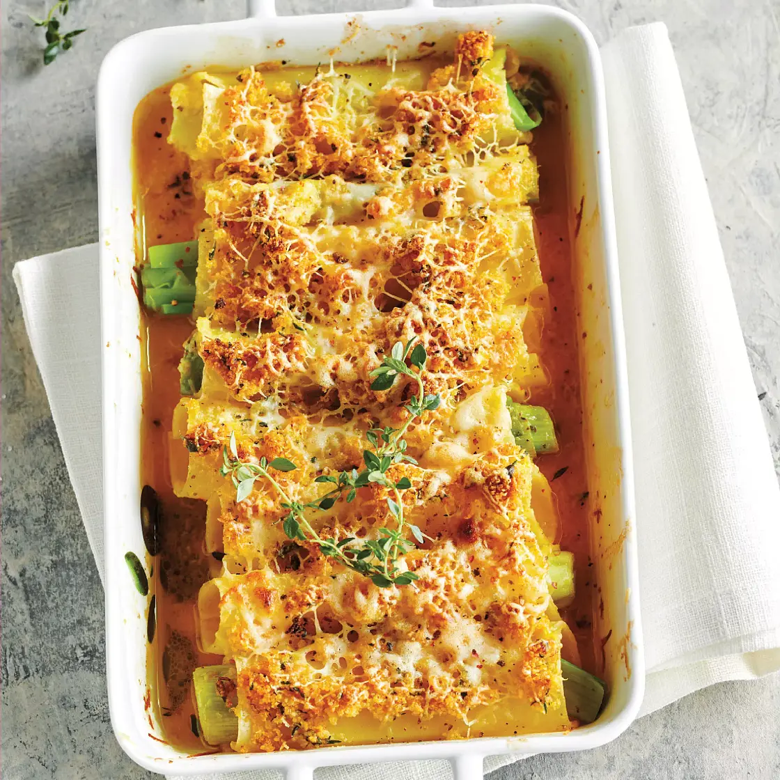 Gratinierte Lauch-Cannelloni