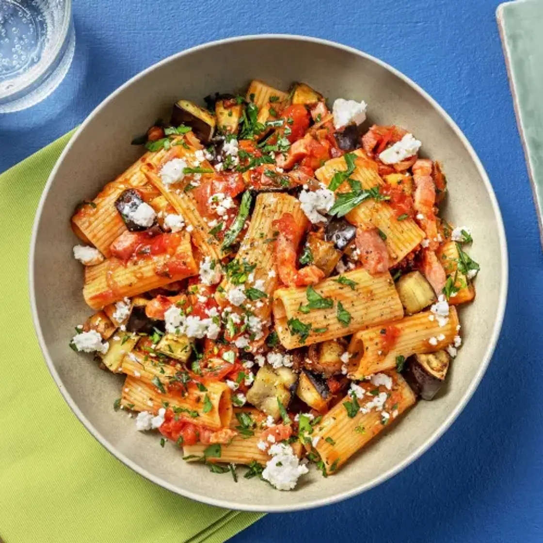Bacon and Aubergine Rigatoni