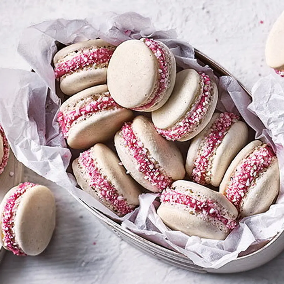 Candy Cane Macarons
