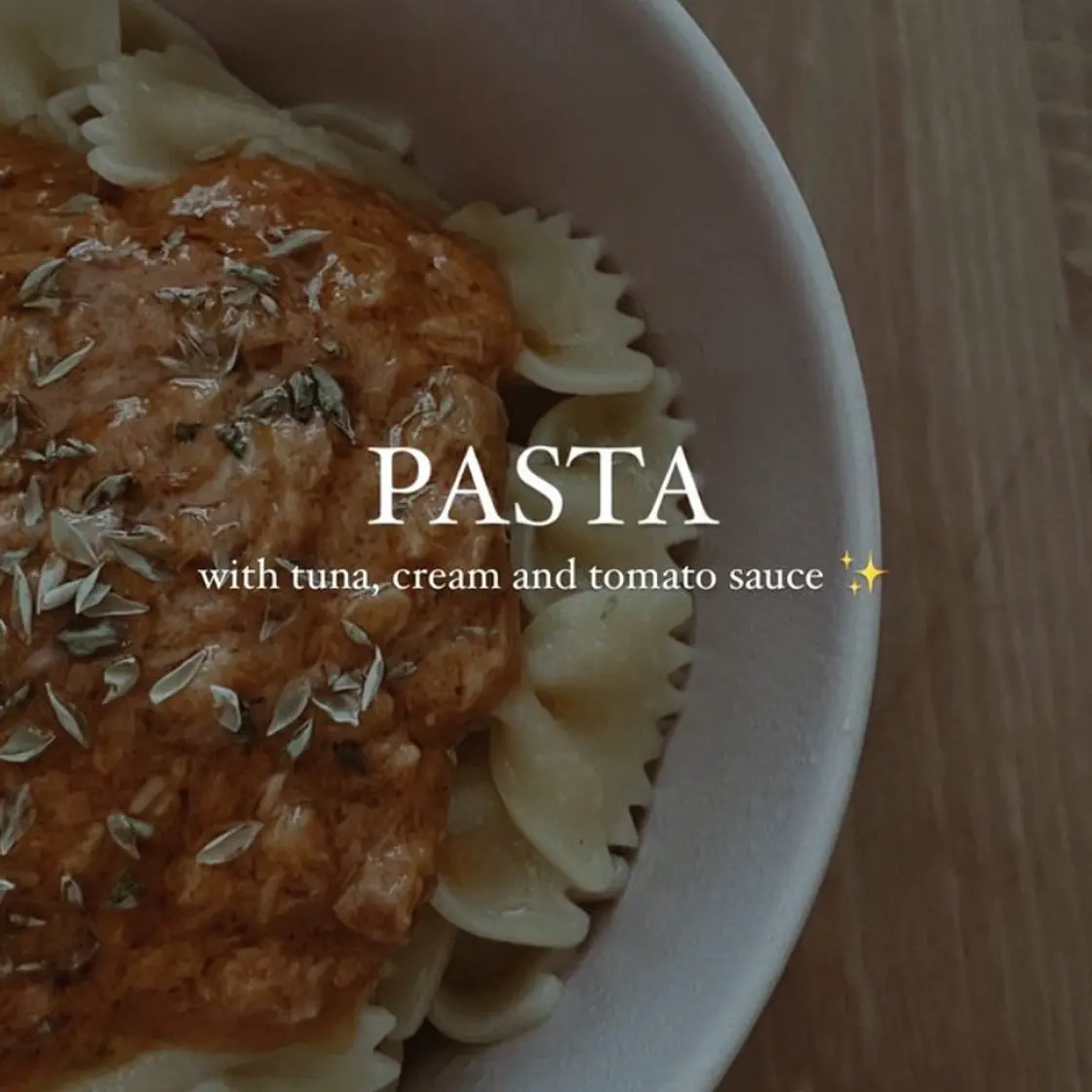 Pasta with pink sauce & tuna
