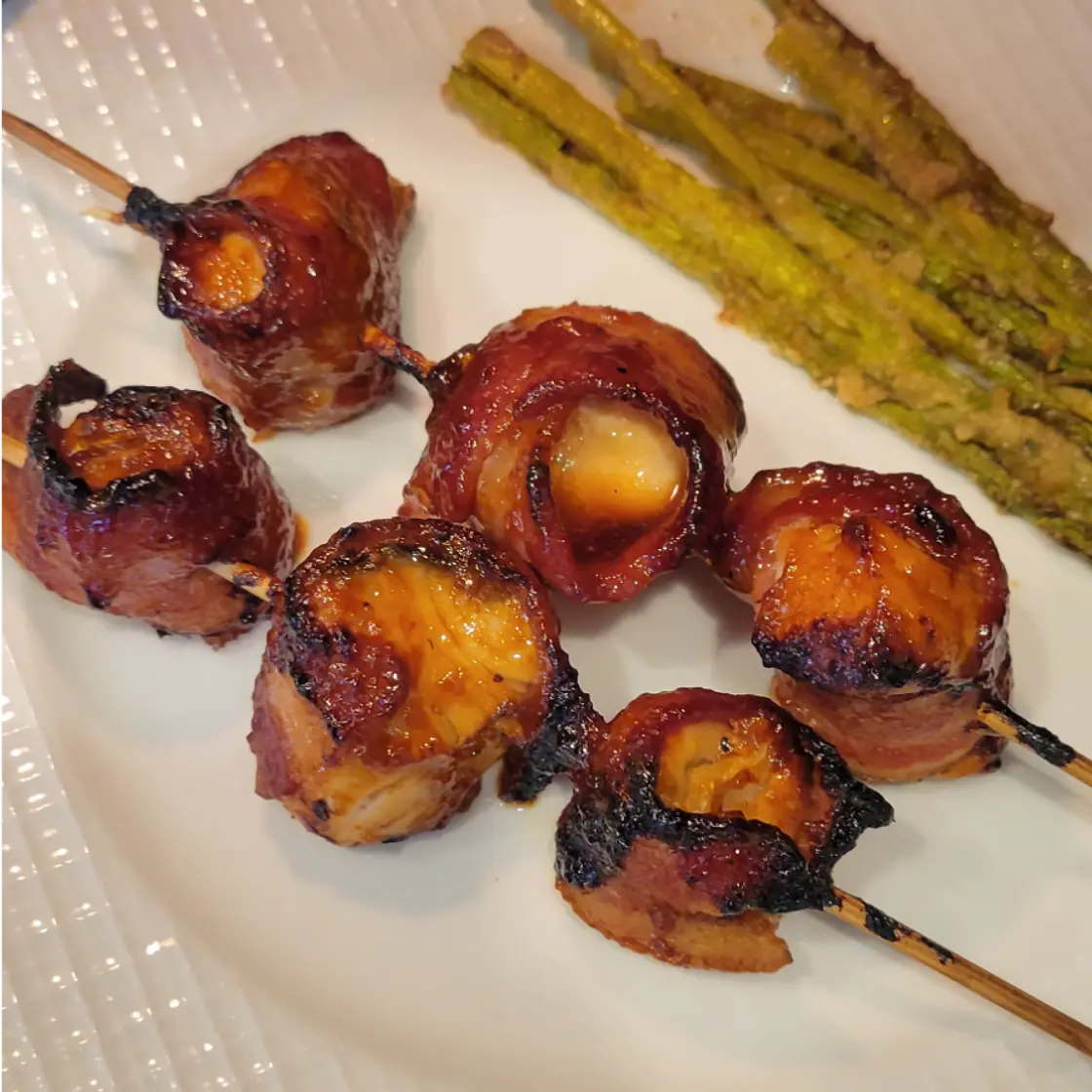 Air Fryer Bourbon Bacon Wrapped Salmon