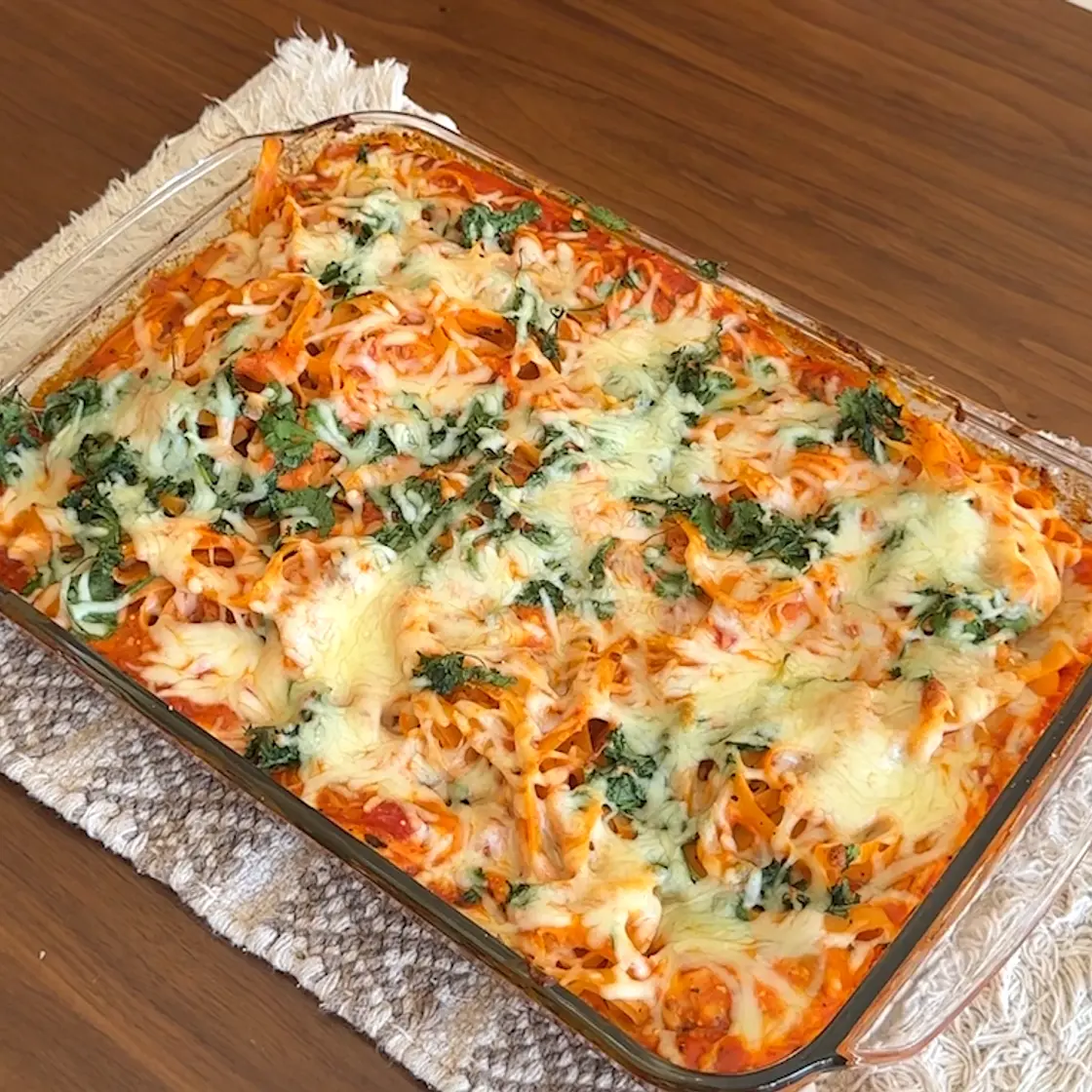 Tomato Fettuccine Bake Recipe