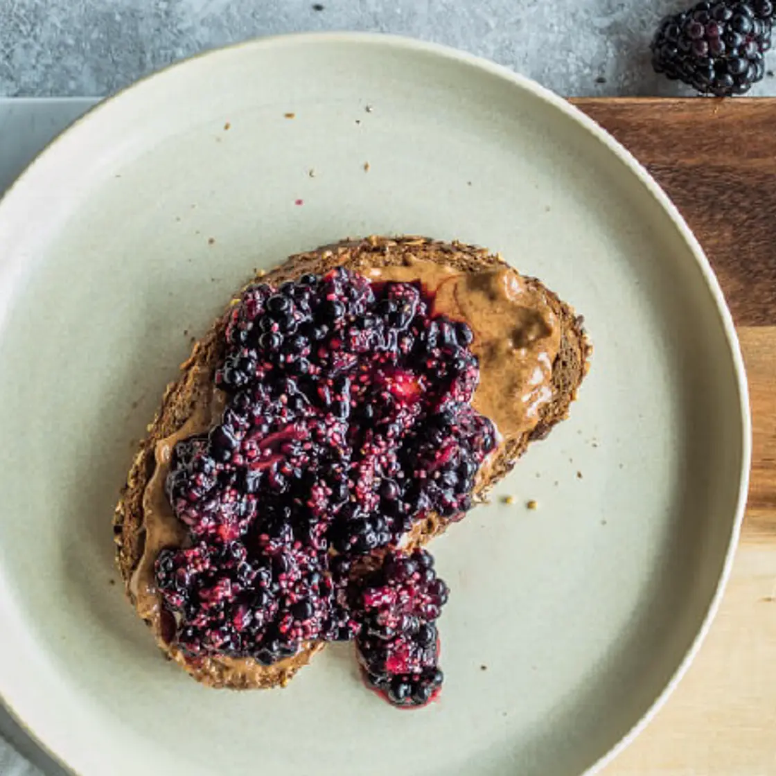 Blackberry, Chia & Almond Butter Toast