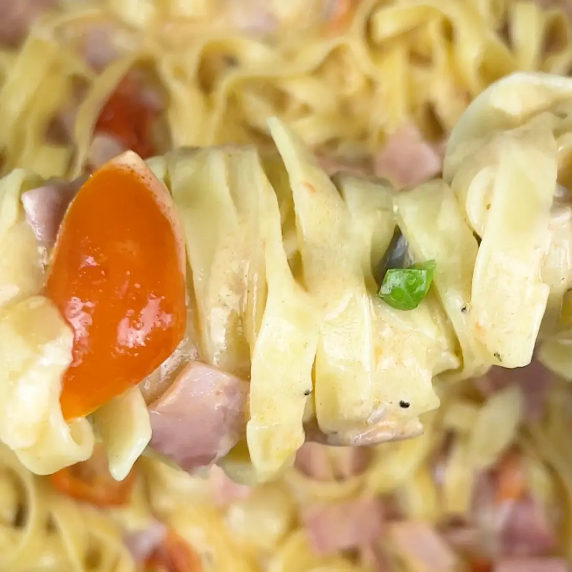 Easy Creamy Ham Tagliatelle