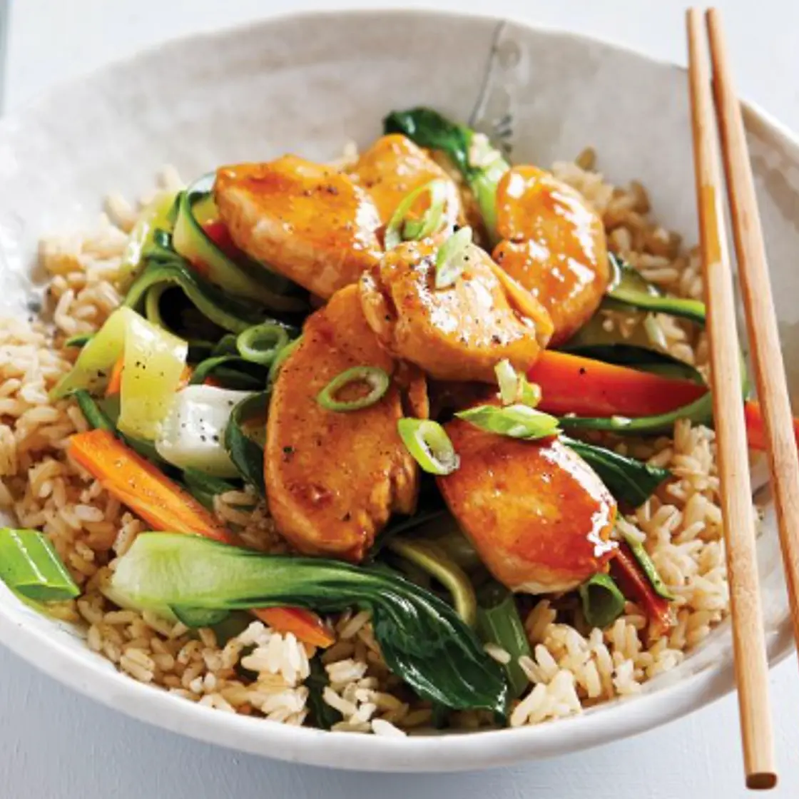 Salteado de pollo teriyaki