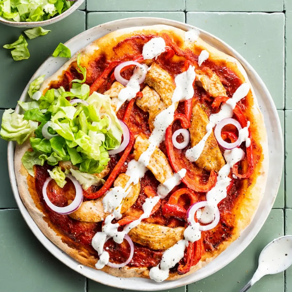 Shoarmapizza met kipgyros