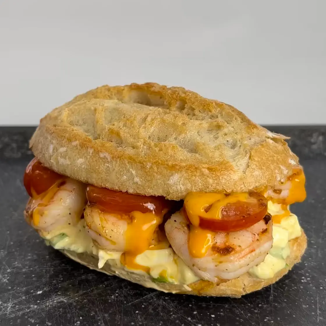 Eiersalat Garnelen Sandwich