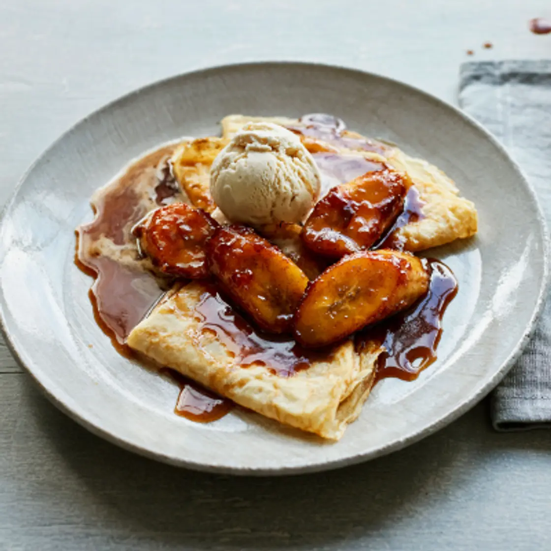 Caramelised Banana and Rum Pancakes