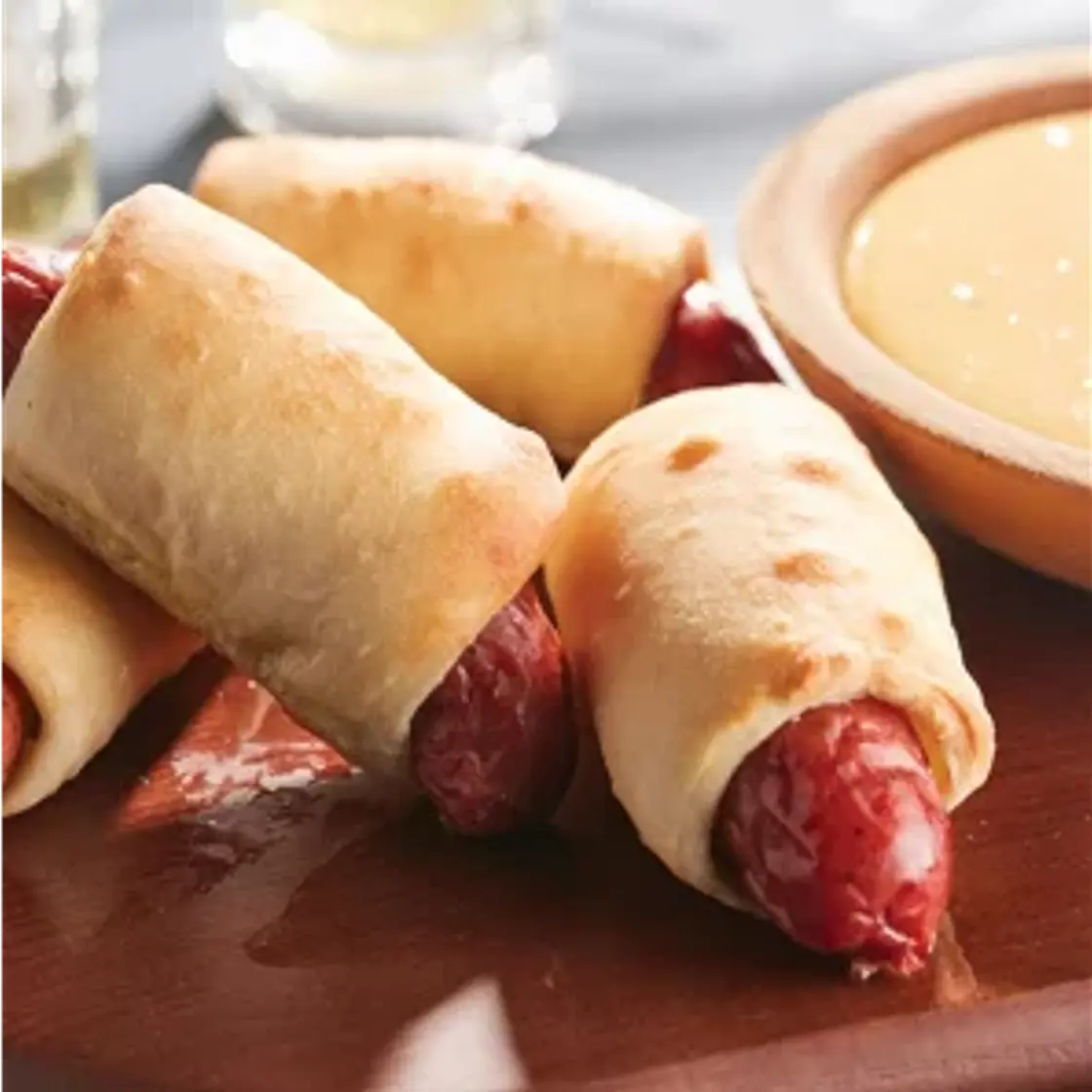Smoked Sausage Rolls with Beer Cheese