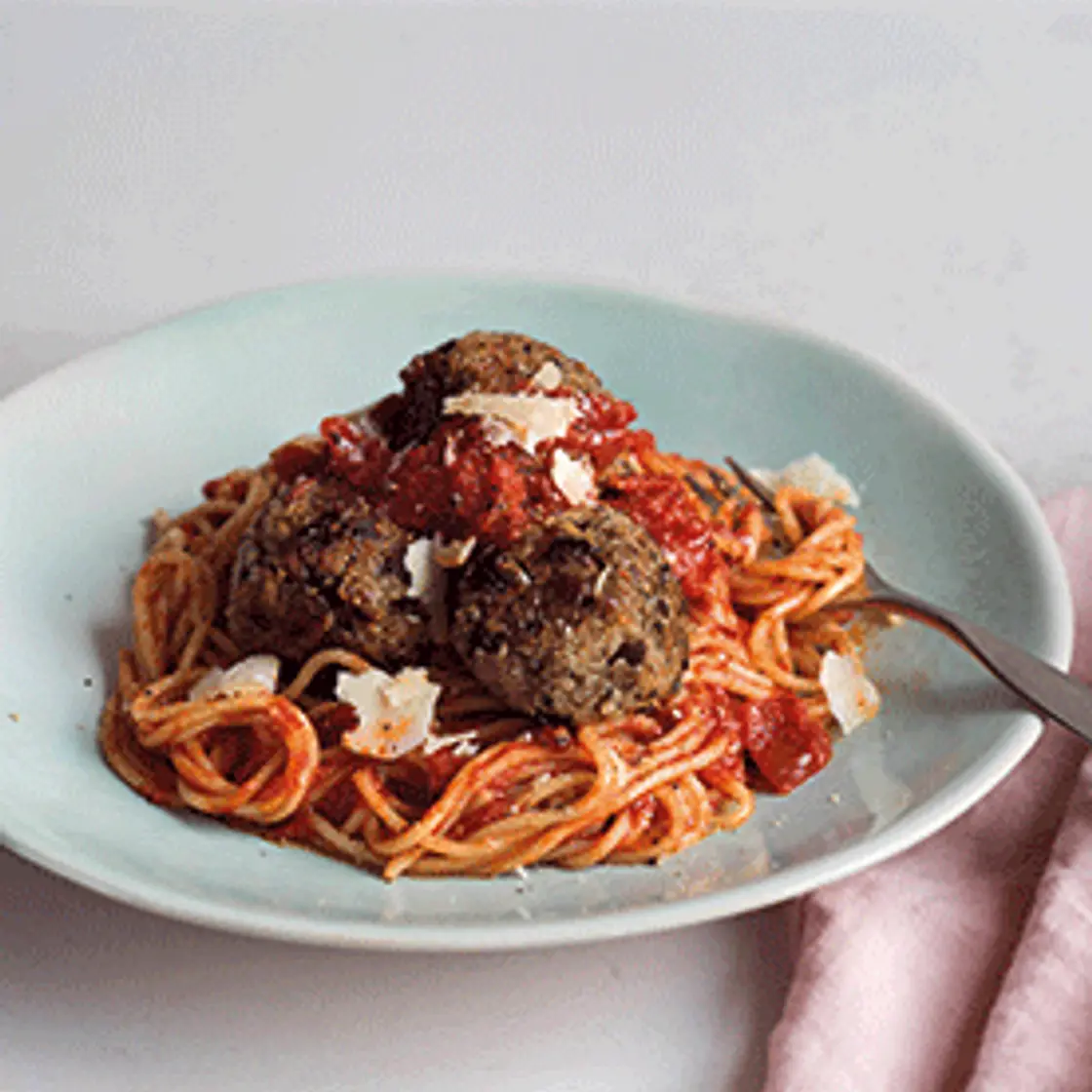 Aubergine and Quinoa 'Meatballs' with Tomato Sauce