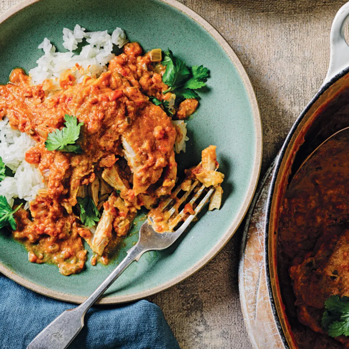 Warming coconut, chilli & ginger chicken thighs