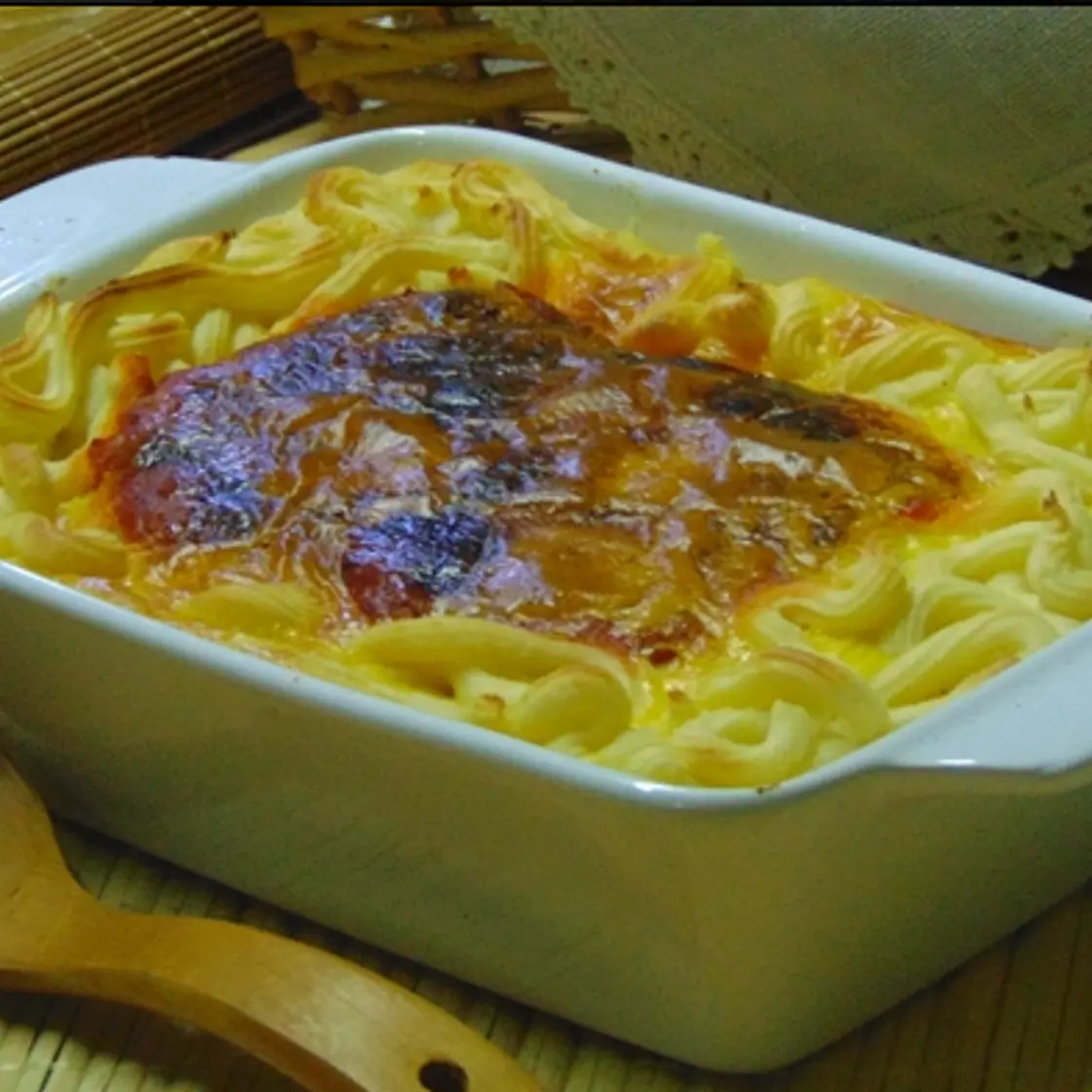 Medalhões de pescada gratinados no forno