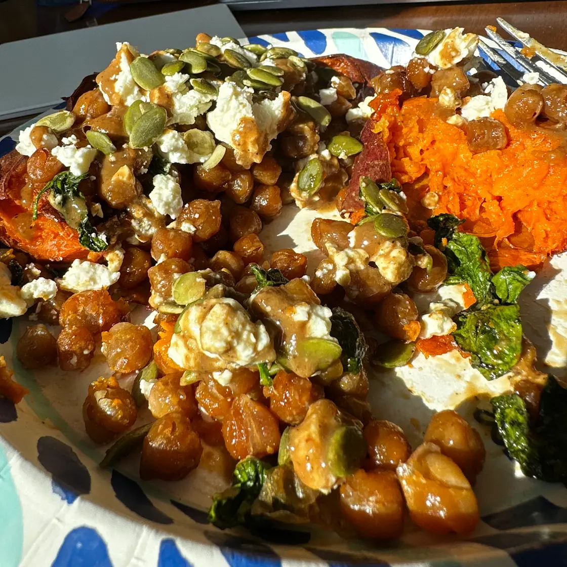Honey-Mustard Sweet Potatoes Sweet & Spicy Chickpeas
